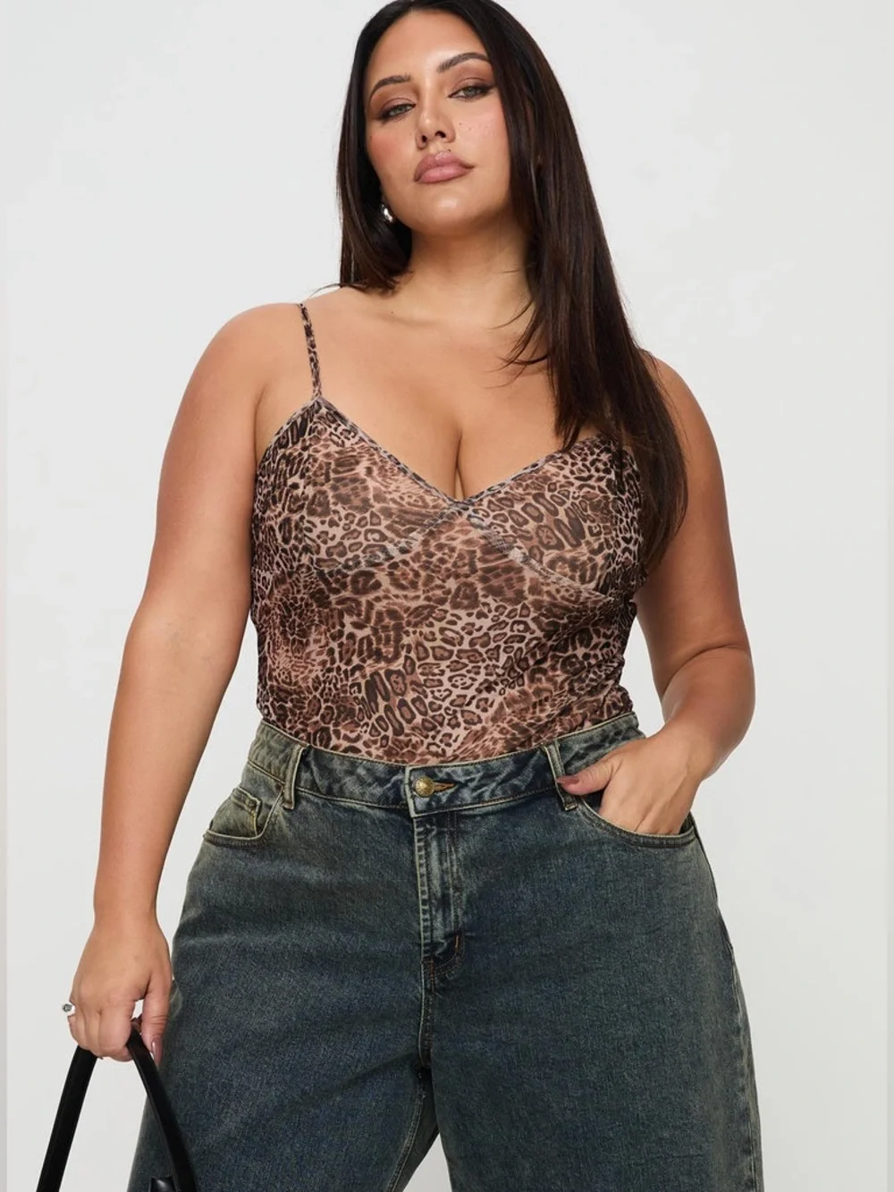 Princess Polly Elixia Bodysuit Leopard Curve NEW US 18 Plus
